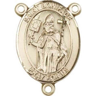 14kt Gold Filled Saint Boniface Rosary Center Rosary Center Engraved Catholic Saint Jewelry