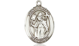 Pewter Saint Boniface Medal Engraved Catholic Saint Jewelry