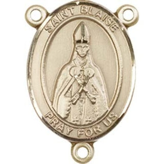 14kt Gold Filled Saint Blaise Rosary Center Rosary Center Engraved Catholic Saint Jewelry