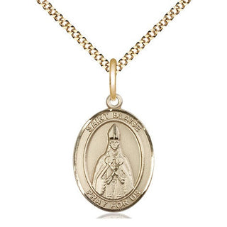 14kt Gold Filled Saint Blaise Medal Religious Jewelry Engraved Catholic Saint Jewelry
