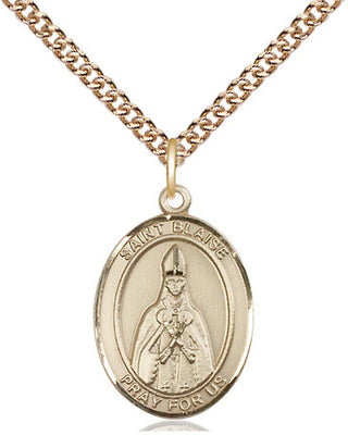 14kt Gold Filled Saint Blaise Medal Religious Jewelry Engraved Catholic Saint Jewelry