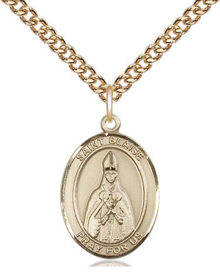 14kt Gold Filled Saint Blaise Medal Religious Jewelry Engraved Catholic Saint Jewelry