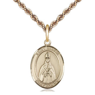 14kt Gold Filled Saint Blaise Medal Religious Jewelry Engraved Catholic Saint Jewelry