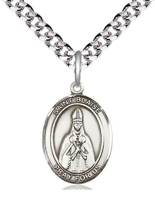 Pewter Saint Blaise Medal Religious Jewelry Engraved Catholic Saint Jewelry