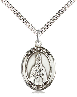Pewter Saint Blaise Medal Religious Jewelry Engraved Catholic Saint Jewelry