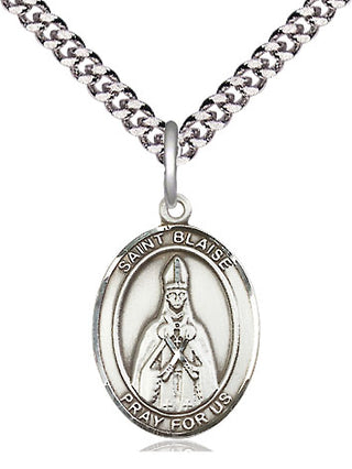 Pewter Saint Blaise Medal Religious Jewelry Engraved Catholic Saint Jewelry