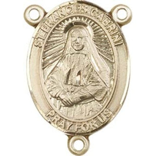 14kt Gold Filled Saint Frances Cabrini Rosary Center Rosary Center Engraved Catholic Saint Jewelry