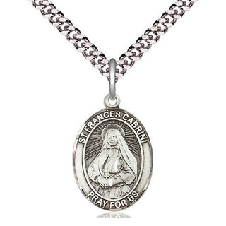 Pewter Saint Frances Cabrini Medal Religious Jewelry Engraved Catholic Saint Jewelry