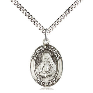 Pewter Saint Frances Cabrini Medal Religious Jewelry Engraved Catholic Saint Jewelry