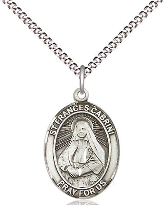 Sterling Silver Saint Frances Cabrini Medal Religious Jewelry Engraved Catholic Saint Jewelry