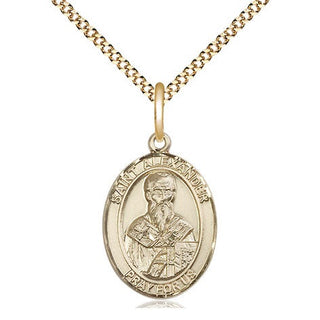 14kt Gold Filled Saint Alexander Constantinople Medal Religious Jewelry Engraved Catholic Saint Jewelry