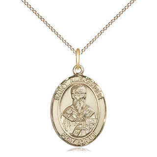 14kt Gold Filled Saint Alexander Constantinople Medal Religious Jewelry Engraved Catholic Saint Jewelry