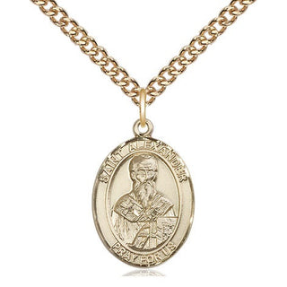 14kt Gold Filled Saint Alexander Constantinople Medal Religious Jewelry Engraved Catholic Saint Jewelry