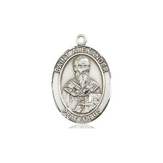 Pewter Saint Alexander Constantinople Medal Engraved Catholic Saint Jewelry