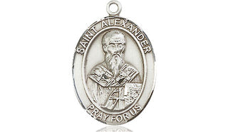 Sterling Silver Saint Alexander Constantinople Medal Religious Jewelry Engraved Catholic Saint Jewelry