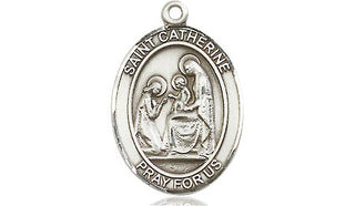 Pewter Saint Catherine of Siena Medal Engraved Catholic Saint Jewelry