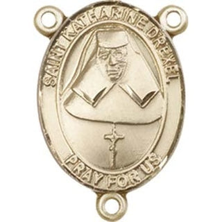 14kt Gold Filled Saint Katharine Drexel Rosary Center Rosary Center Engraved Catholic Saint Jewelry