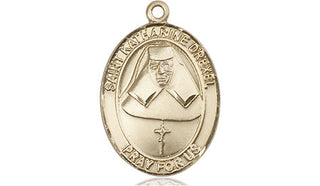 14kt Gold Filled Saint Katharine Drexel Medal Engraved Catholic Saint Jewelry