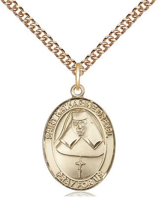14kt Gold Filled Saint Katharine Drexel Medal Religious Jewelry Engraved Catholic Saint Jewelry