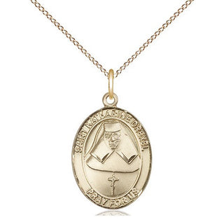 14kt Gold Saint Katharine Drexel Medal Engraved Catholic Saint Jewelry