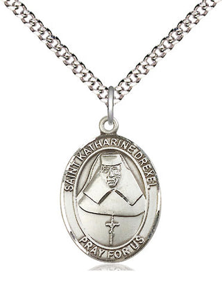 Pewter Saint Katharine Drexel Medal Religious Jewelry Engraved Catholic Saint Jewelry