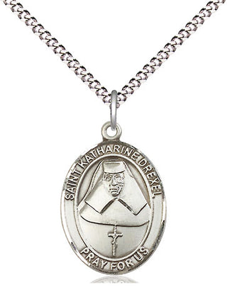 Sterling Silver Saint Katharine Drexel Medal Religious Jewelry Engraved Catholic Saint Jewelry