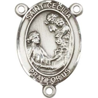 Sterling Silver Saint Cecilia Rosary Center