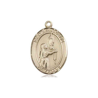 14kt Gold Filled Saint Bernadette Medal Engraved Catholic Saint Jewelry