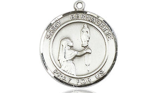 Pewter Saint Bernadette Medal Engraved Catholic Saint Jewelry