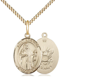 14kt Gold Filled Saint Brendan Navy Medal Religious Jewelry