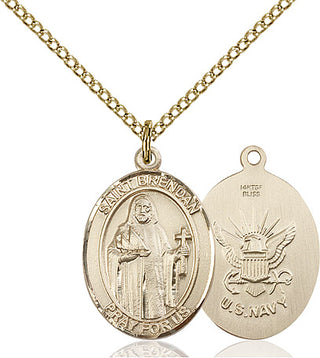 14kt Gold Filled Saint Brendan Navy Medal Religious Jewelry
