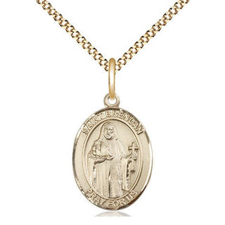 14kt Gold Filled Saint Brendan the Navigator Medal Religious Jewelry Engraved Catholic Saint Jewelry