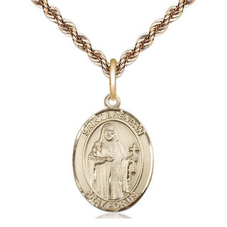 14kt Gold Filled Saint Brendan the Navigator Medal Religious Jewelry Engraved Catholic Saint Jewelry