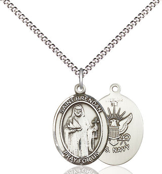 Pewter Saint Brendan Navy Medal Religious Jewelry