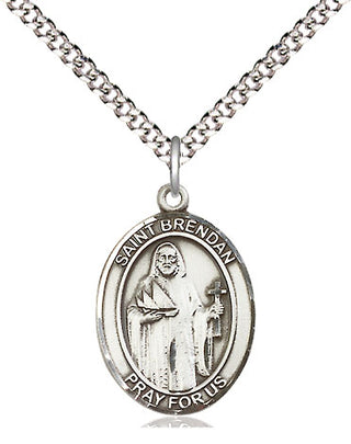 Pewter Saint Brendan the Navigator Medal Religious Jewelry Engraved Catholic Saint Jewelry