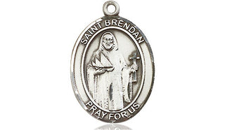 Sterling Silver Saint Brendan the Navigator Medal Religious Jewelry Engraved Catholic Saint Jewelry
