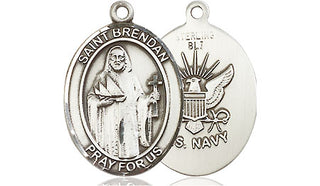 Sterling Silver Saint Brendan Navy Medal Religious Jewelry
