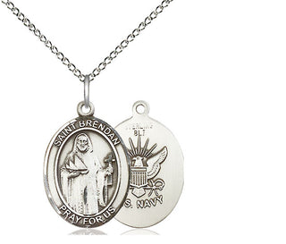 Sterling Silver Saint Brendan Navy Medal Religious Jewelry