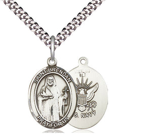 Sterling Silver Saint Brendan Navy Medal Religious Jewelry