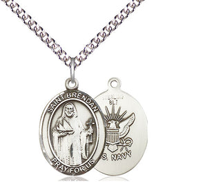 Sterling Silver Saint Brendan Navy Medal Religious Jewelry