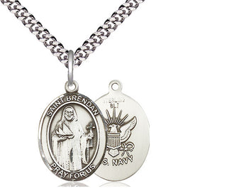 Sterling Silver Saint Brendan Navy Medal Religious Jewelry