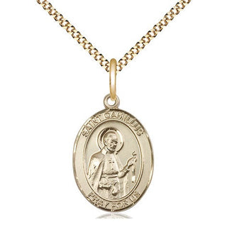 14kt Gold Filled Saint Camillus of Lellis Medal Religious Jewelry Engraved Catholic Saint Jewelry