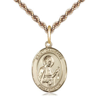 14kt Gold Filled Saint Camillus of Lellis Medal Religious Jewelry Engraved Catholic Saint Jewelry
