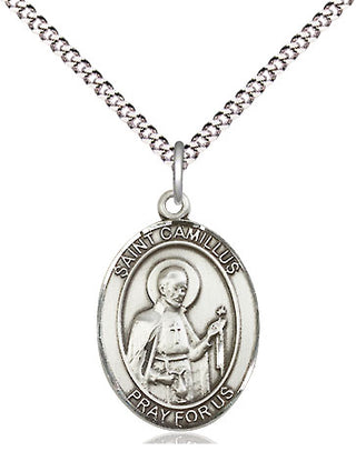 Sterling Silver Saint Camillus of Lellis Medal Religious Jewelry Engraved Catholic Saint Jewelry