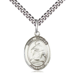 Sterling Silver Saint Charles Borromeo Medal Religious Jewelry Engraved Catholic Saint Jewelry
