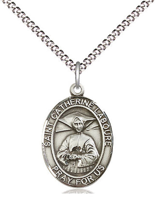Pewter Saint Catherine Laboure Medal Religious Jewelry Engraved Catholic Saint Jewelry