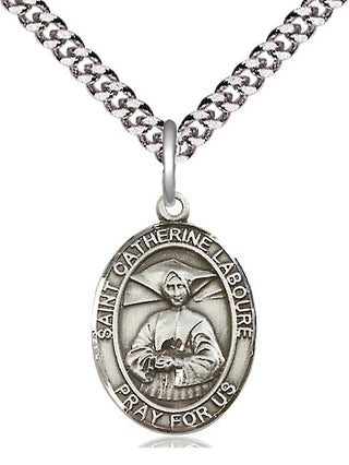 Pewter Saint Catherine Laboure Medal Religious Jewelry Engraved Catholic Saint Jewelry