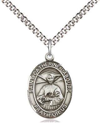 Sterling Silver Saint Catherine Laboure Medal Religious Jewelry Engraved Catholic Saint Jewelry