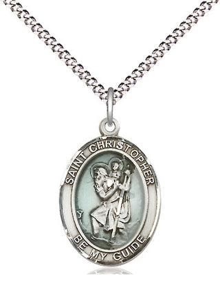Sterling Silver Saint Christopher Medal Religious Jewelry Engraved Catholic Saint Jewelry