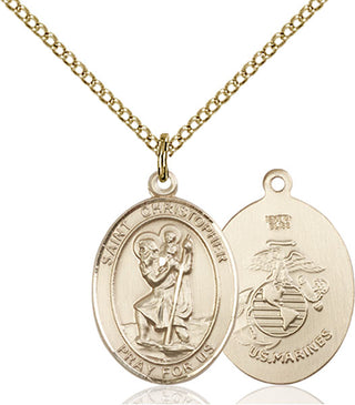 Gold-Filled St. Christopher Marines Pendant